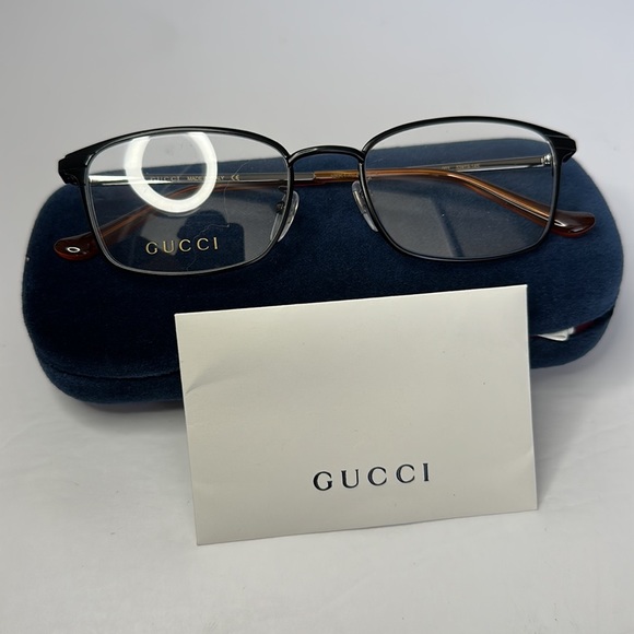 Gucci GG0579OK 002 Eyeglasses Men's Brown/Gold Full Rim Optical Frame 53mm - Picture 9 of 12